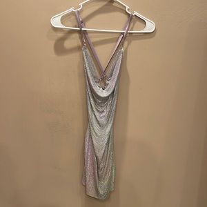 White Fox Boutique Iconic Image Mini Dress Purple Iridescent